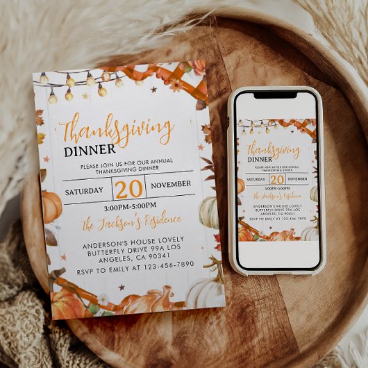 Thanksgiving diner |Herfst Holiday Family Gatherin Kaart