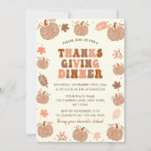 Thanksgiving Diner Herfst Pompoen Kaart (Voorkant)