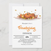 Thanksgiving Diner Herfst Tekst Vriendschapsfeest Kaart (Voorkant)