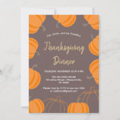 Thanksgiving Diner Herfst Waterverf Pompoen Kaart (Voorkant)