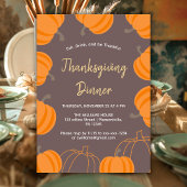 Thanksgiving Diner Herfst Waterverf Pompoen Kaart