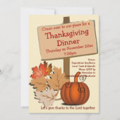 THANKSGIVING DINER Herfstbladeren Pompoen Kaart (Voorkant)