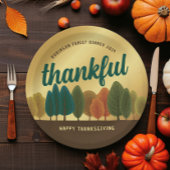 Thanksgiving Diner Herfstbomen Goud Papier bord