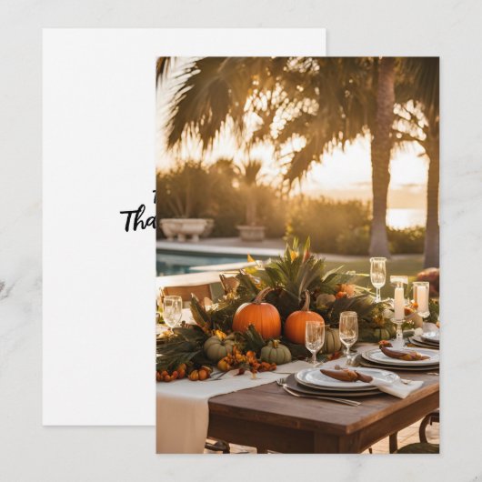 Thanksgiving Diner in de tropen Feestdagenkaart (Voorkant / Achterkant)