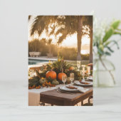 Thanksgiving Diner in de tropen Feestdagenkaart (Staand voorkant)