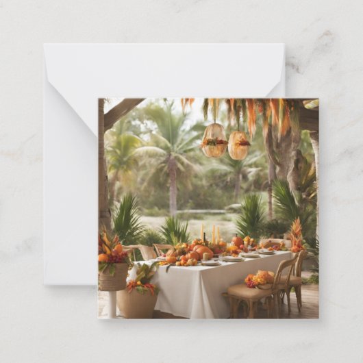 Thanksgiving Diner in de tropen Notitiekaartje (Voorkant)