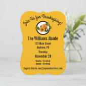 Thanksgiving diner in Pumpkin Pie Oranje Aangepast Kaart (Staand voorkant)