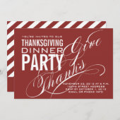 THANKSGIVING DINER INVITATIE | RED KAART (Voorkant / Achterkant)