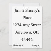 Thanksgiving diner Kaart (Achterkant)