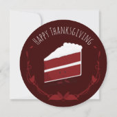 Thanksgiving Diner Lachend Rood Fluwelen Taart Kaart (Achterkant)