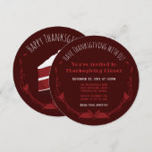 Thanksgiving Diner Lachend Rood Fluwelen Taart Kaart (Voorkant / Achterkant)