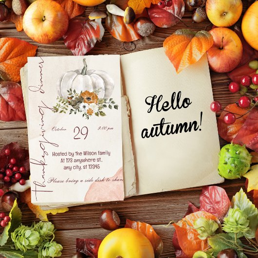 Thanksgiving Diner Laten we Bedankt geven Kaart