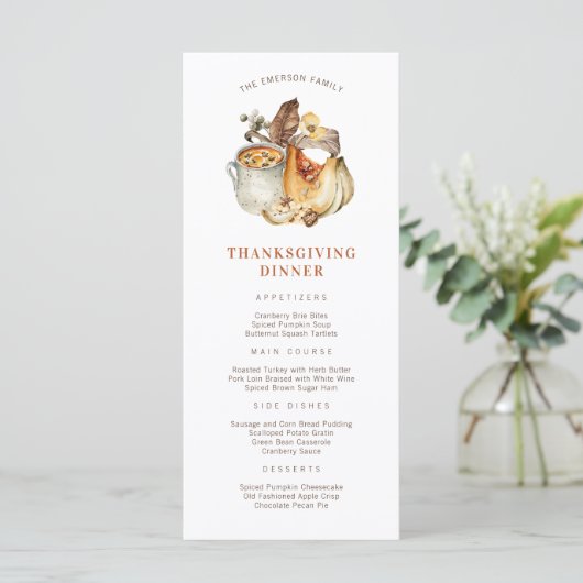 Thanksgiving-diner menu (Staand voorkant)