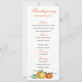 Thanksgiving Diner menu pompoenen kaart (Voorkant)