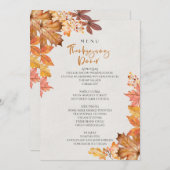 Thanksgiving diner menu stijl 01.retro herfst (Voorkant / Achterkant)