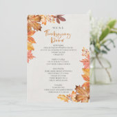 Thanksgiving diner menu stijl 01.retro herfst (Staand voorkant)