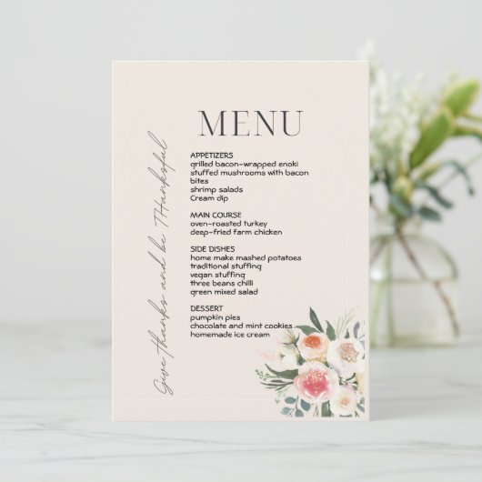 Thanksgiving diner menu stijl 03.retro herfst (Staand voorkant)