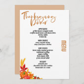 Thanksgiving diner menu stijl 06.retro herfst (Voorkant / Achterkant)