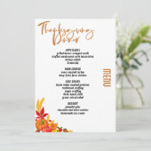 Thanksgiving diner menu stijl 06.retro herfst (Staand voorkant)