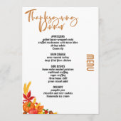 Thanksgiving diner menu stijl 06.retro herfst (Voorkant)