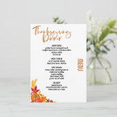 Thanksgiving diner menu stijl 06.retro herfst (Staand voorkant)