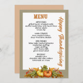 Thanksgiving diner menu stijl 08.retro herfst (Voorkant / Achterkant)