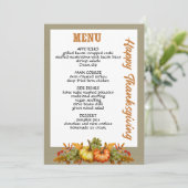 Thanksgiving diner menu stijl 08.retro herfst (Staand voorkant)
