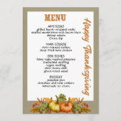 Thanksgiving diner menu stijl 08.retro herfst (Voorkant)