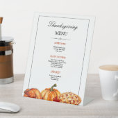 Thanksgiving Diner Menu Uitnodiging, Thanksgiving Reclamebord Met Voetstuk (Insitu)