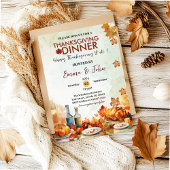 Thanksgiving Diner najaar verlaat herfst Waterverf Kaart