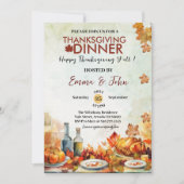 Thanksgiving Diner najaar verlaat herfst Waterverf Kaart (Voorkant)