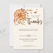 Thanksgiving Diner Nodig Boho Thema uit Kaart (Voorkant)