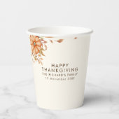 Thanksgiving Diner Nodig Boho Thema uit Papieren Bekers (Achterkant)