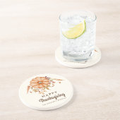 Thanksgiving Diner Nodig Boho Thema uit Zandsteen Onderzetter (Zijkant)