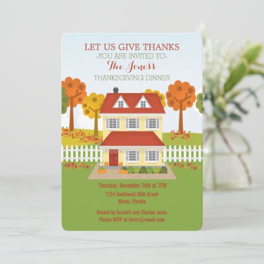 Thanksgiving Diner Open Huis Kaart (Staand voorkant)