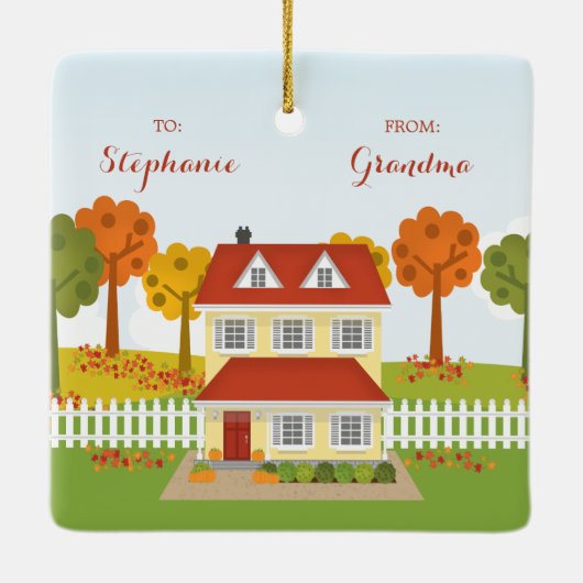 Thanksgiving Diner Open Huis Keramisch Ornament (Achterkant)