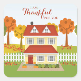 Thanksgiving Diner Open Huis Vierkante Sticker
