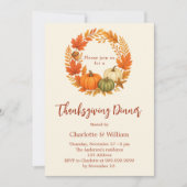 Thanksgiving Diner oranje pompoen Kaart (Voorkant)