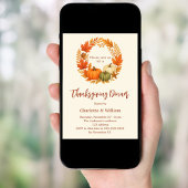 Thanksgiving Diner oranje pompoen Kaart