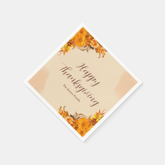 Thanksgiving Diner Papieren servetten (Hoek)