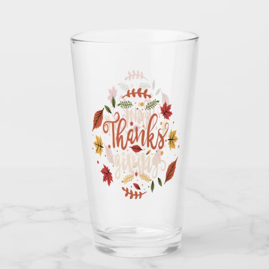 Thanksgiving Diner Party Familie Feestdagen gesche Glas (Voorkant)