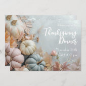 Thanksgiving Diner Pastell Pumpkins Uitnodiging (Voorkant / Achterkant)