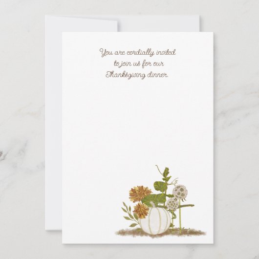 Thanksgiving Diner Platte Uitnodiging, Maat: 5 "x Kaart (Voorkant)