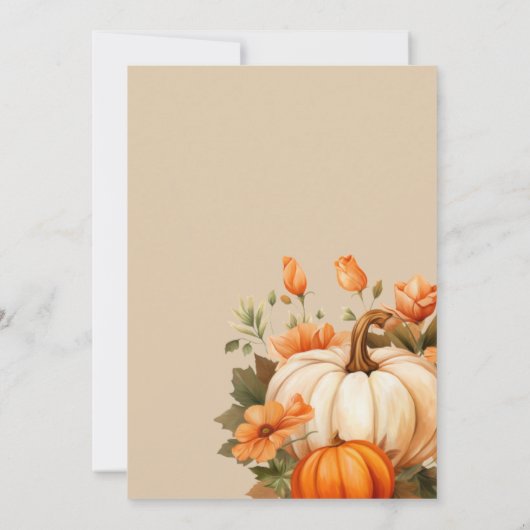 Thanksgiving Diner Pompoen Bloemen Script Arch Kaart (Achterkant)