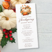 Thanksgiving Diner Pompoen Bloemen Script Rustiek Menu