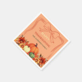 Thanksgiving Diner Pompoen Bow Atomic Tangerine Servet (Hoek)