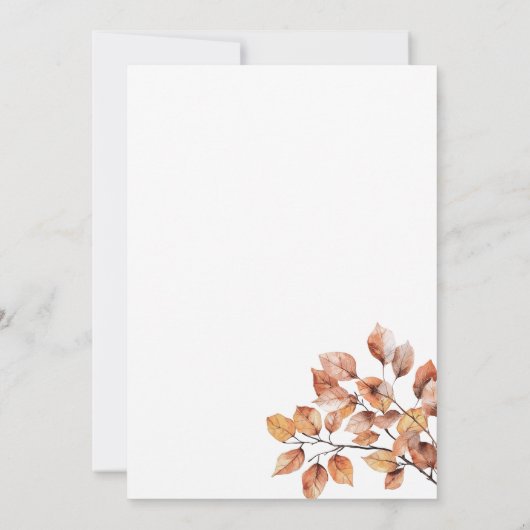 Thanksgiving Diner Pompoen en herfstbladeren Kaart (Achterkant)