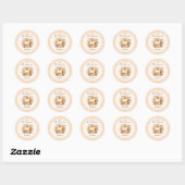 Thanksgiving Diner Pompoen Gingham Pastel Ronde Sticker (Vel)
