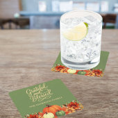 Thanksgiving diner pompoen groen Dankbaar gezegend Kartonnen Onderzetters