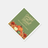 Thanksgiving diner pompoen groen Dankbaar gezegend Servet (Hoek)